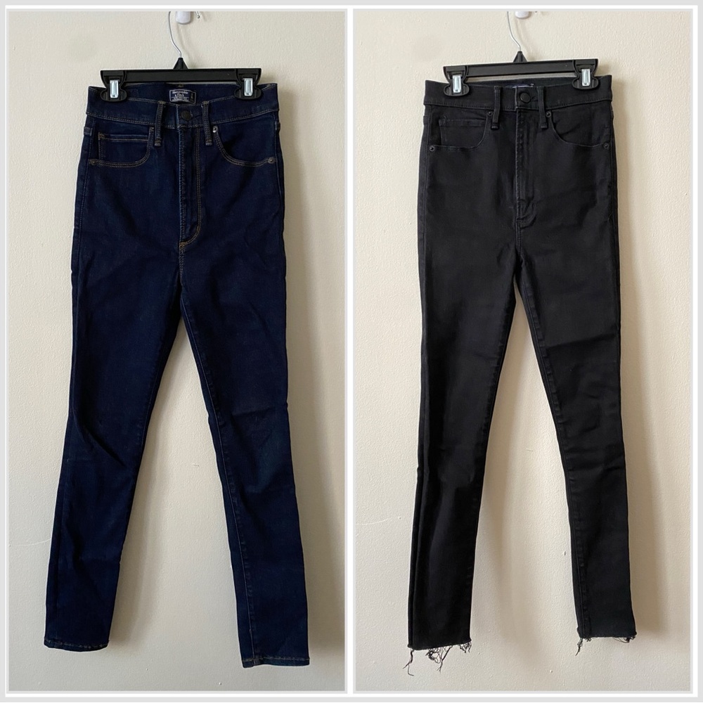 [2 for $25] Abercrombie & Fitch ultra high rise super skinny ankle jeans size 24